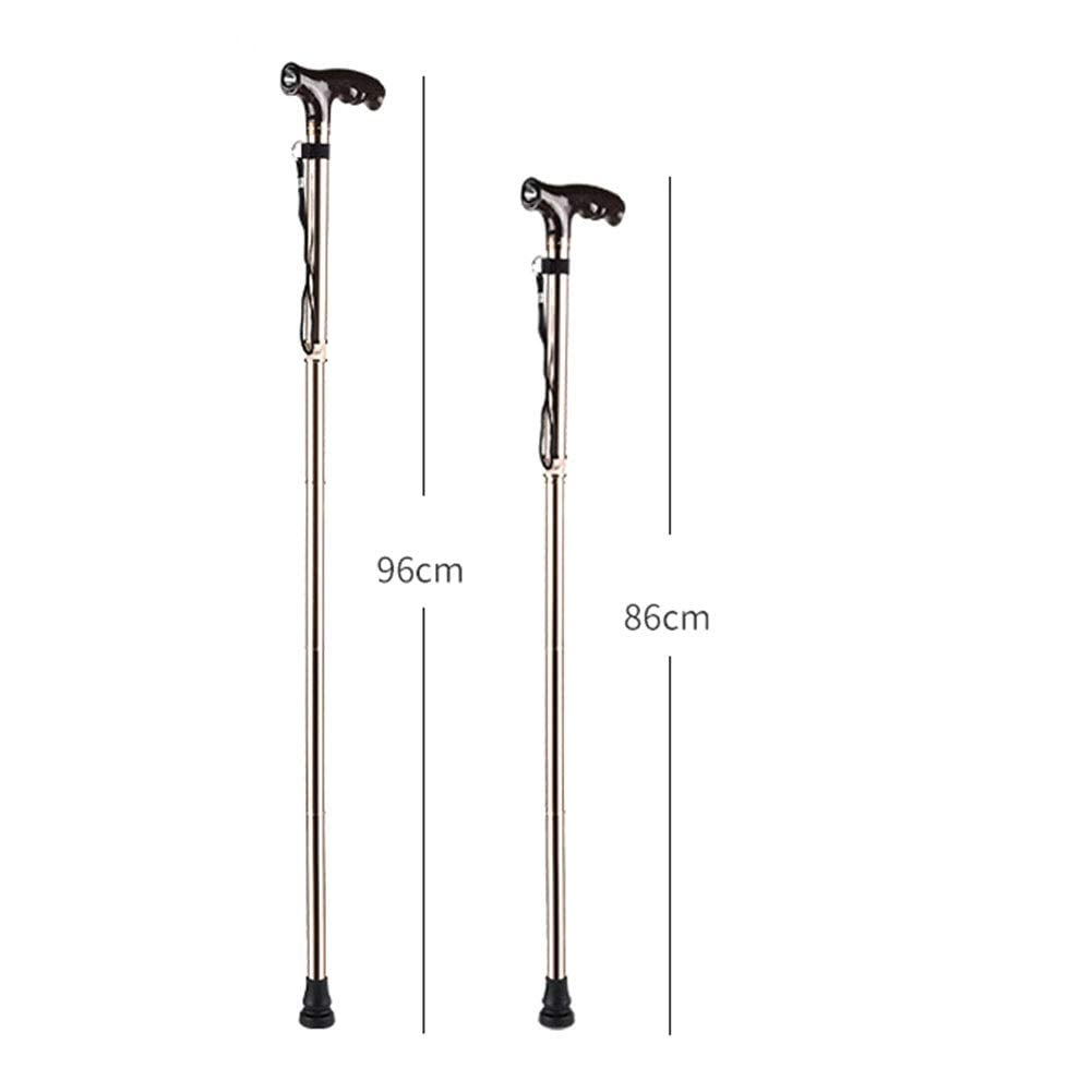 BJH 40PCS Bastone da Passeggio Pieghevole per Uomini e Donne con Luce a LED e 5 Altezze Regolabili Bastone da Passeggio per Anziani Pieghevole Pieghevole e Portatile Interesting