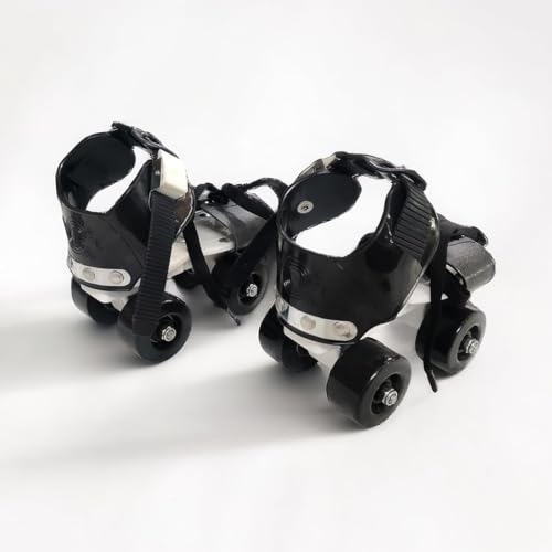 Image of KAVANA Adjustable Inline Roller Skates for Kids Girls Age 4-12 | Beginner-Friendly Skating Shoes with Front Brake & Polyurethane Wheels | Skates for Boys & Girls 4+ Years (Black, Size 5-12 UK)