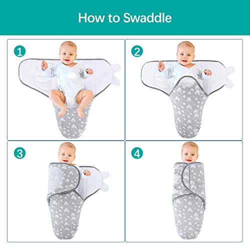 Image of Biloban Baby Swaddles 0-3 Months for Boy Girls, Warm Quilted Baby Swaddle