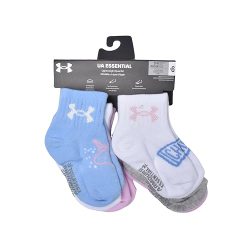 Under Armour 6PK UA UNICORN CHEER ESSENCIAL QUARTERS, Branco, 2-4T