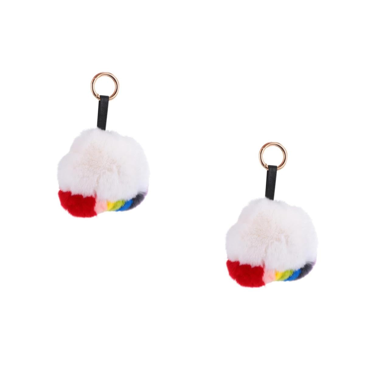 Healeved Colgante De Nube De Arcoíris Conejo De Peluche Bonito Colgante De Llave Para Bolso Adorno Colgante Para Bolso Accesorio Para Bolso Colgantes Para Bolso Dijes Colgantes Para