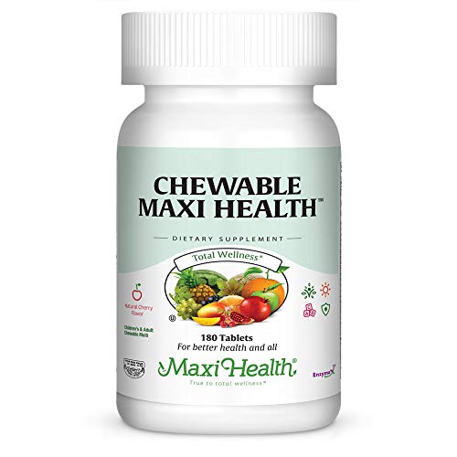Maxi-Health Chewable Multivitamins & Minerals - Natural Cherry Flavor - 180 Chewies - Kosher (180 Chewies)