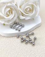 Gojewen 8er Zungenpiercing Brustwarzenpiercing und 4er Ersatzkugel Chirurgenstahl Silber Piercing Zunge Brustwarze Barbell 8mm – Ansicht 5
