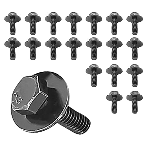 71315-122382A 20x M6 Hex Head SEMS Body Bolts, 1.0 x 20mm Loose Washer, for Transmission Pan, Oil Pan With 17mm Washer, Replaces OEM 11504570, Screws for Toyota, Subaru, Dodge & More