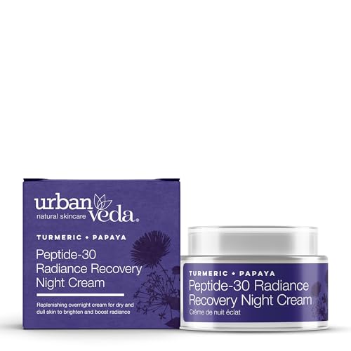 Image of Urban Veda Peptide-30 Radiance Night Cream| Vitamin C Cream For Dry Skin | Peptide and Turmerone | Night Moisturiser |Anti Aging Face Cream | Collagen Face Cream | 50 ml