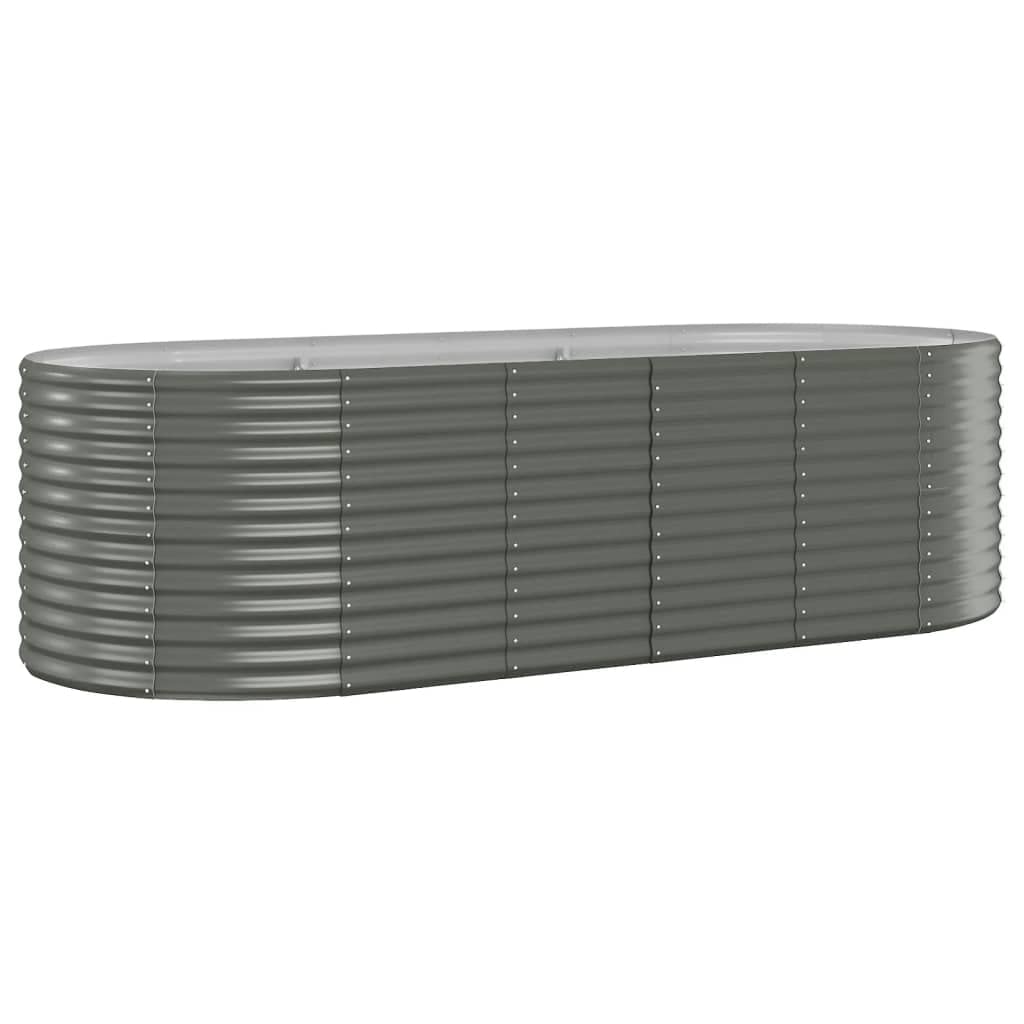 Bancal alto de acero galvanizado 249 x 100 x 68 cm, revestimiento de polvo gris para jardín, balcón, terraza, plantas, verduras, hierbas, flores, bancal alto, bancal alto
