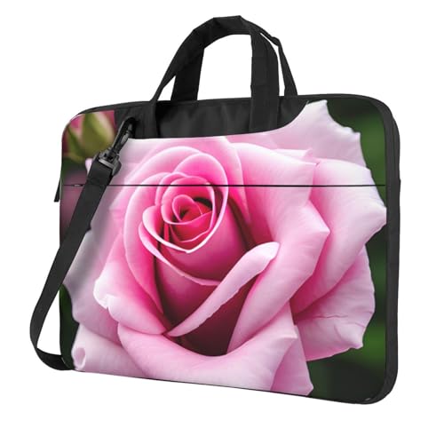 Bolsa para laptop con flores rosas, un maletín sofisticado para oficina y viajes