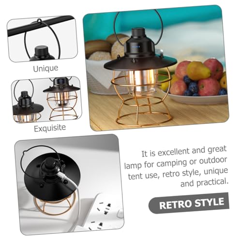 Lampe camping LED rechargeable vintage portable multifonction avec port USB