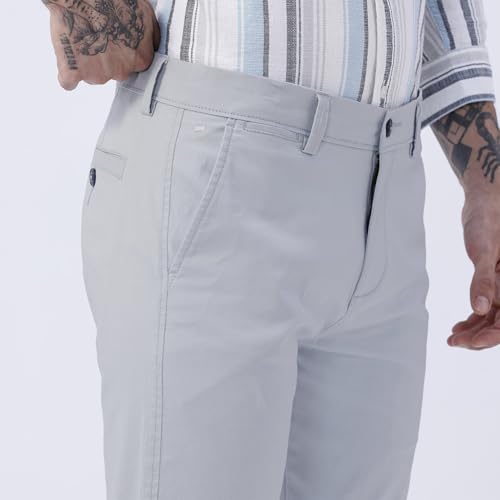 Image of BASICS Premium Cotton Stretch Formal Trousers for Men | Office Pants