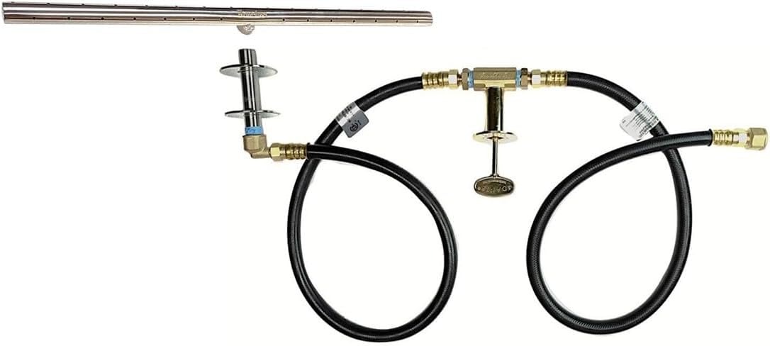 EasyFirePits Pre-Plumbed Natural Gas/Propane Fire Pit Kit & Lifetime Warranted 316 Stainless Steel Burner Choice (6.00, 6 Inch Single Ring)