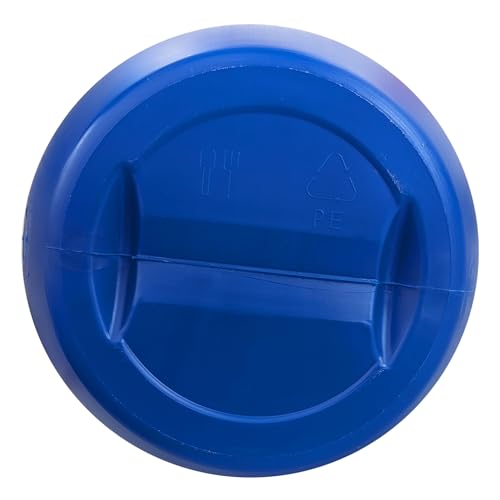 plasteo® 120 Liter Weithalsfass mit Deckel und Spannring Futtertonne Kunststofffass Universalfass Deckelfass Lebensmittelecht Wasserfass Regentonne Lagerfass | Stabile Griffmulden | Blau