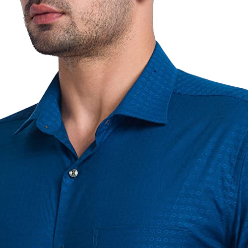 Image of Park Avenue Men's Pure Cotton Structure Pattern Slim Fit Semi Cutaway Collar Full Sleeve Ceremonial Shirt