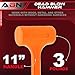 ABN Dead Blow Hammer, 3 lb Pound – Unicast Mallet with Non-Marring Rubber Coating
