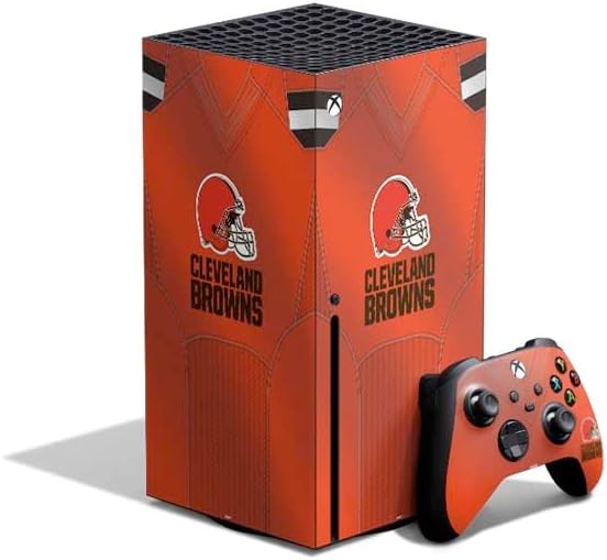 Skinit Decal Gaming Skin Compatible with Xbox Series X Bundle - Officially Licensed NFL Cleveland Browns Design