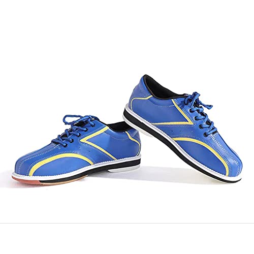 Mens Black/Blue Bowling Shoes Pro Pu Athletic Sneakers Lightweight Gym Shoes (Blue, Numeric_12) #TOP3