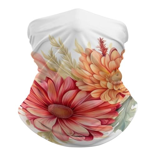 Cuello para mujer y hombre VFMNT con diseño de flores, bandana pasamontañas, máscara facial elástica, bufanda protectora contra viento, cubierta facial transpirable para ciclismo y actividades al aire libre