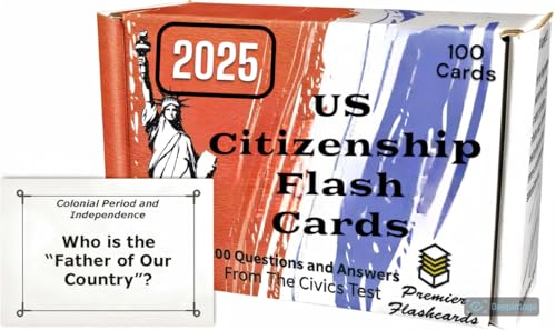 Tarjetas USCIS para superar los nervios del examen de ciudadanía y memorizar las 100 preguntas