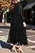 Black Plus Size Dress Funeral Fall Wedding Guest Long Sleeve semi Formal Maxi Smocked Flowy Long Floral Lace Dress 2025