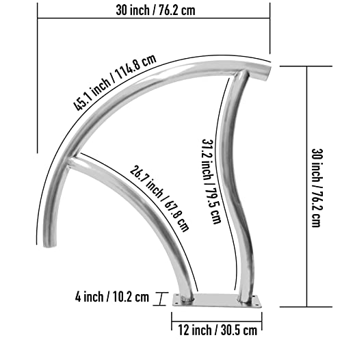 Ihayner Pool Handrail 2Pack 30X30 Pool Rail 304 Stainless Steel Swimming Pool Stair Rail Pool Hand Rail #TOP1