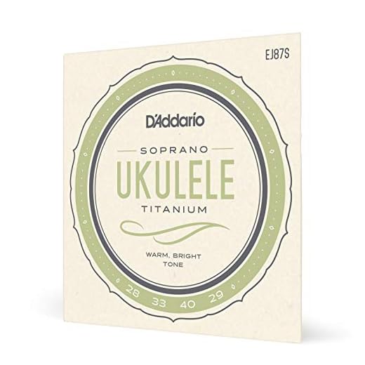 Cuerdas para ukelele soprano D'Addario, titanio, EJ87S, juego de 4 cuerdas, paquete de 1