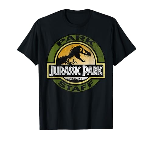Jurassic Park Staff Retro Distressed Logo Graphic T-Shirt T-Shirt
