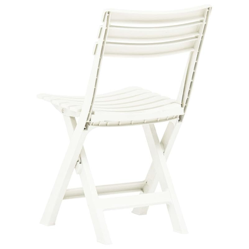 Sillas de jardín plegables 2 unidades, plástico blanco, ligeras y resistentes a la intemperie, perfectas para balcón, terraza o jardín, ahorro de espacio y fácil de limpiar