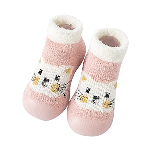 EnJoCho Children Casual Shoes Toddler Kids Infant Newborn Baby Boys Girls Shoes First Walkers Cute Cartoon Warm Socks