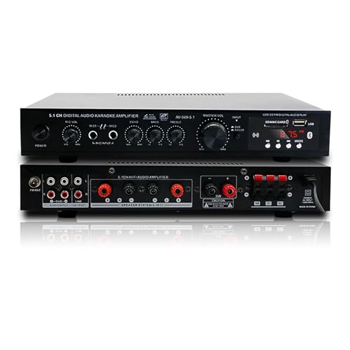 Receptor Amplificador Bluetooth 5.1 con Entradas Ópticas Coaxiales y Mando 2