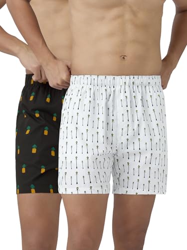 Image of XYXX Men's Remix Regular Fit Cotton Printed Boxer with Dual Pocket & No Marks Waistband (Pack of 2)