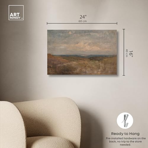 Hill Top View Canvas Vintage Landscape Art by Art Remedy, Gallery Wrapped, 24" x 16" by Art Remedy - Used condition - Image 5