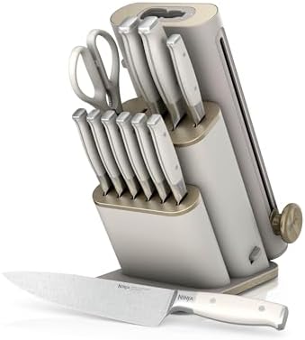 Ninja StaySharp Messerblock, 13-teilig, abnehmbarer Schärfer, Steingold | NK32013EUUKSD1