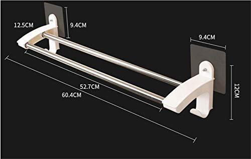 Toallero con ventosa de acero inoxidable de 60cm para baño 4