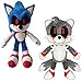 Sonic.Exe Plush, Tails Plush Blood Sonic Exe Peluche, Dark Sonic Peluche per Ragazzi Ragazze Regalo (Tails+Sonic)