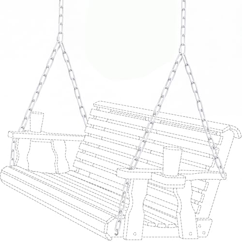 Otoolling Heavy Duty Porch Swing Hanging Chain Kit (2 Pack) 1500 Lbs Capacity up to 8 ft Length- Rustproof Zinc-Plated 6 Quick Links & 2 Y-Chain Assemblies(White Better Rust Protection)