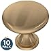 Franklin Brass (10-Pack) – Champagne Bronze Cabinet Knobs for Dressers, Drawers, Kitchen Cabinet Door, Vanity, Furniture, Closet Knobs, 1-3/16 Inch Round | Mushroom