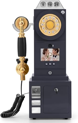 UKBW Video Audio Guest Book Wedding Phone, Record Customized Video Audio Messages, Preserve Your Special Occasions, Ideal for a Variety of Memorable Party Occasions(Black)
