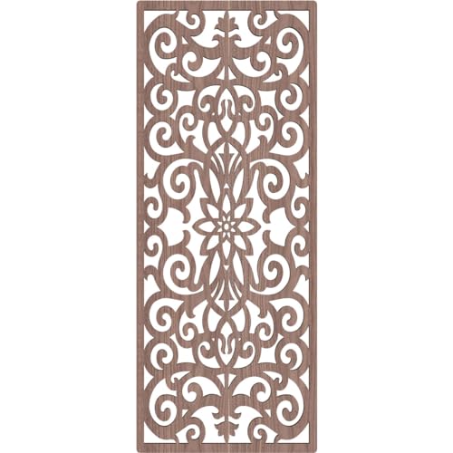 Image of Buel Decorative Pierced Fretwork Wood Wall Panels, 11 3 /8 inchW x 29 3 /8 inchH x 3 /8 inchT, Walnut