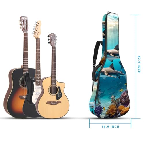 Housse de guitare acoustique imperméable grand format multicolore avec tour de cou