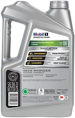 Mobil 1 Advanced Fuel Economy Full Synthetic Motor Oil 0W-20, 5 Quart - 1