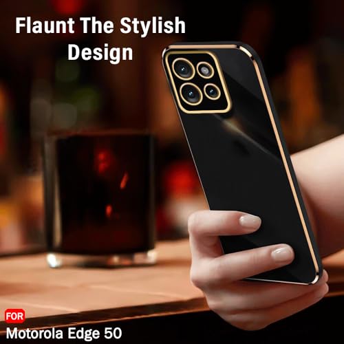 Image of TheGiftKart Luxurious Golden-Plated Back Cover Case for Motorola Moto Edge 50 5G | Raised Lips for Camera & Screen Protection | Shockproof Design | Stylish Back Cover for Moto Edge 50 5G