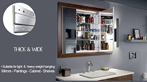 Image of Heavy Duty French Cleat Hanger 17-3 /4 inch - Z Bar Hanger Wall Mounting Brackets,French Cleat Picture Hanger French Cleat Wall Mount for Hanging Frame,Mirror,Whiteboard,Float Cabinet Shelf,Decor