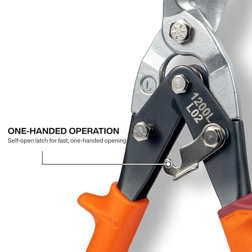 Image of Klein Tools 1200L Metal Shears, Aviation Snips, Left Curvature