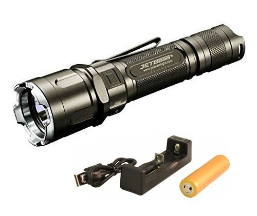 JETBeam JET 3M PRO (Updated JET-III M) Super Bright CREE XP-L LED 1100 lumens Flashlight Bundled with HiLight MC2, a 18650 Rechargeable Battery and a USB Charger
