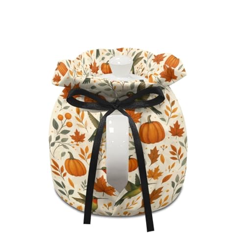 Image of Hummingbird Tea Cosy for Teapot Insulated Kettle Cover, Maple Leaf Breakfast Warmer Kitchen Teapot Dust Cover Washable Tea Cozy Tabletop Decorations for Afternoon Party Gift for Holiday