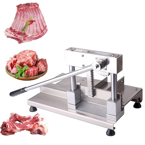 Dfdieratve Cortador de Huesos de Acero Inoxidable, Cortador Manual de Carne para Pollo, MáQuina Cortadora de Pollo de Alta Resistencia, Rebanadora para Cocina DoméStica y Comercial