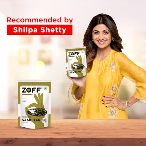 Image of Zoff Sambhar Masala Powder - Authentic Sambar Masala Powder - Premium Zip Lock Pouch - Net Weight - 100g (Pack of 3)