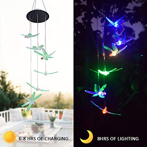 Leeofty Resistência de água do carrilhão de vento do colibri das luzes exteriores da energia das ene