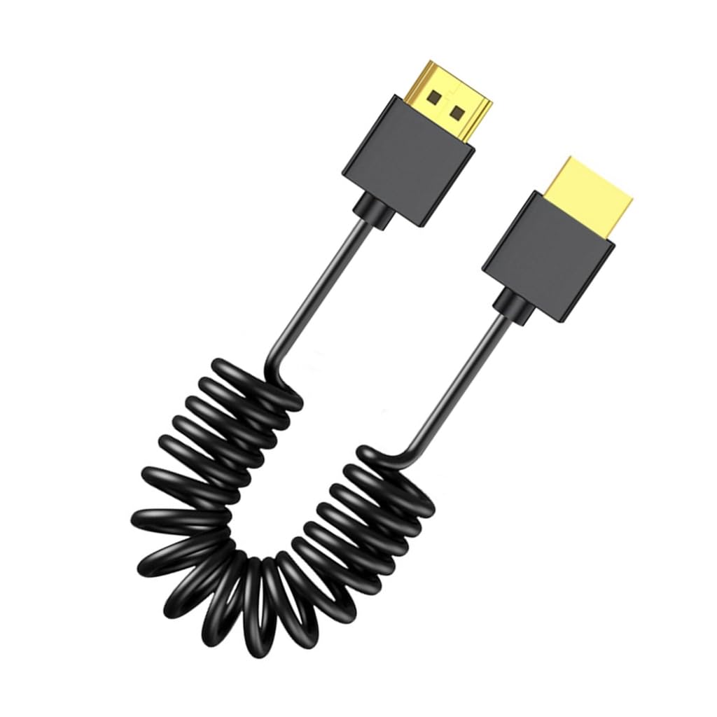 GMBYLBY 2.1 Version 8K 60Hz Video Cord Coiled Optional Plugs 7680x4320 Compatibles 1080P for Projector, Screen for Long Time Use