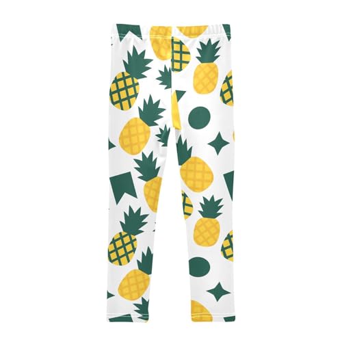 Geometric Pineapple Girls Leggings Soft Stretch Workout Yoga Dance Pants for Kids Casual Tights2