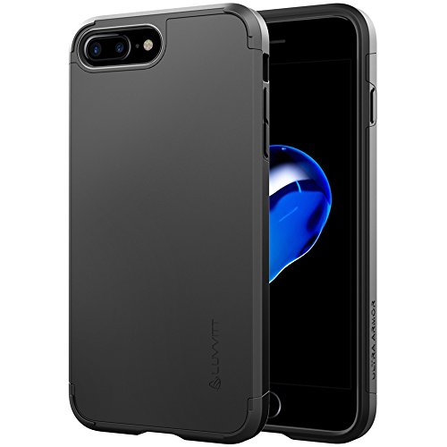 LUVVITT [Ultra Armor Shock Absorbing Case Best Heavy Duty Dual Layer Tough Cover for Apple iPhone 8 Plus (2017) - Black